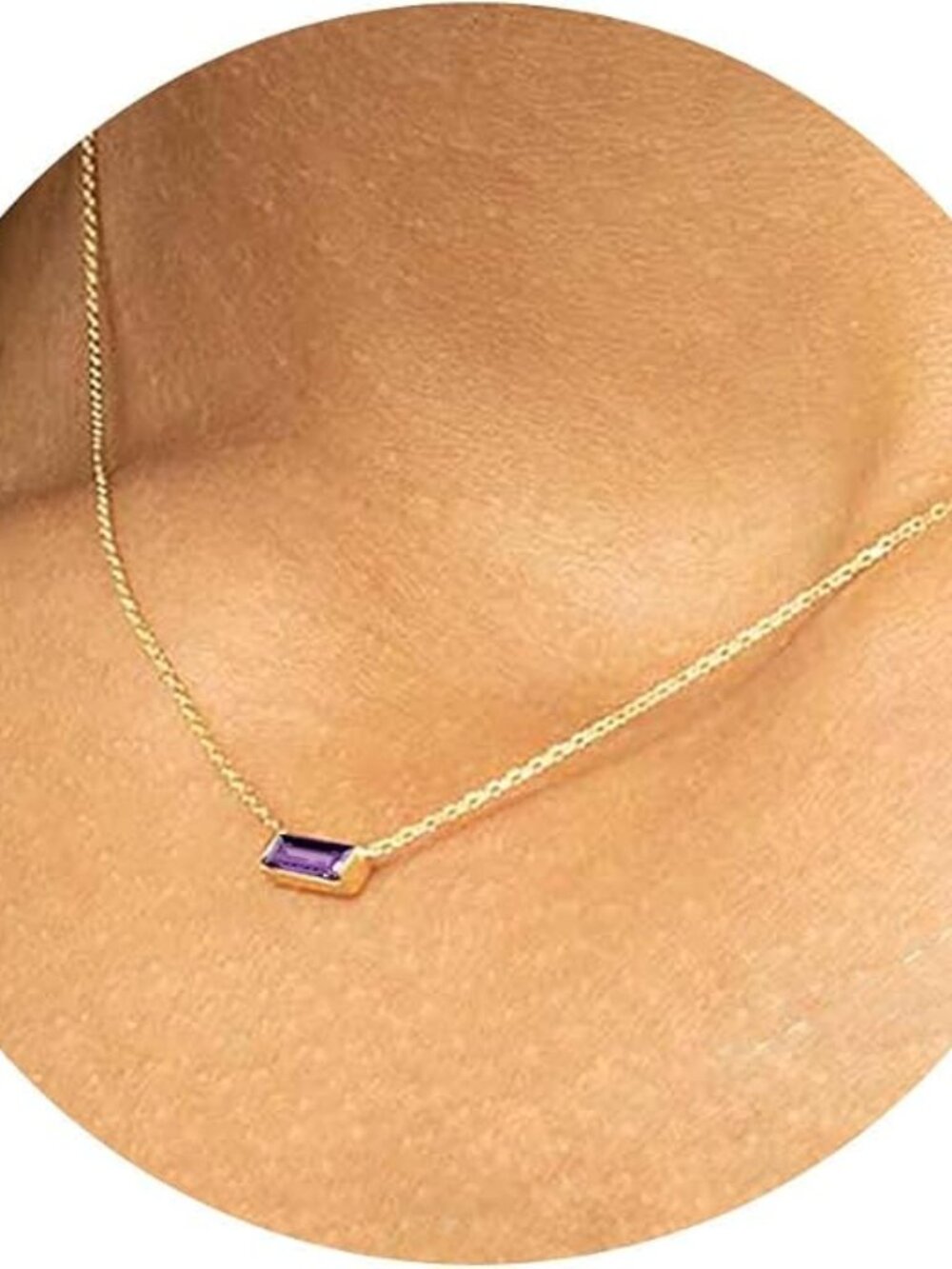 Amethyst dainty birthstone necklace